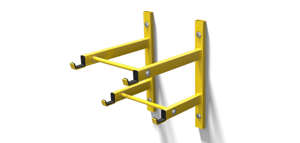 Empty UnoLiner H2080 Storage Rack mounted on wall